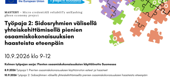 Sidosryhmien välisellä yhteiskehittämisellä pienien osaamiskokonaisuuksien haasteista eteenpäin -työpaja